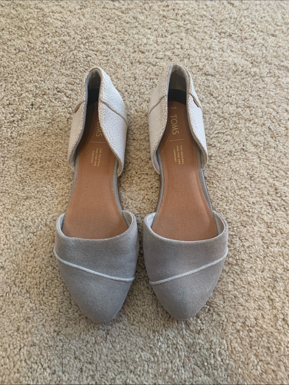TOMS Light Gray Suede D'Orsay Flats - Picture 5 of 12